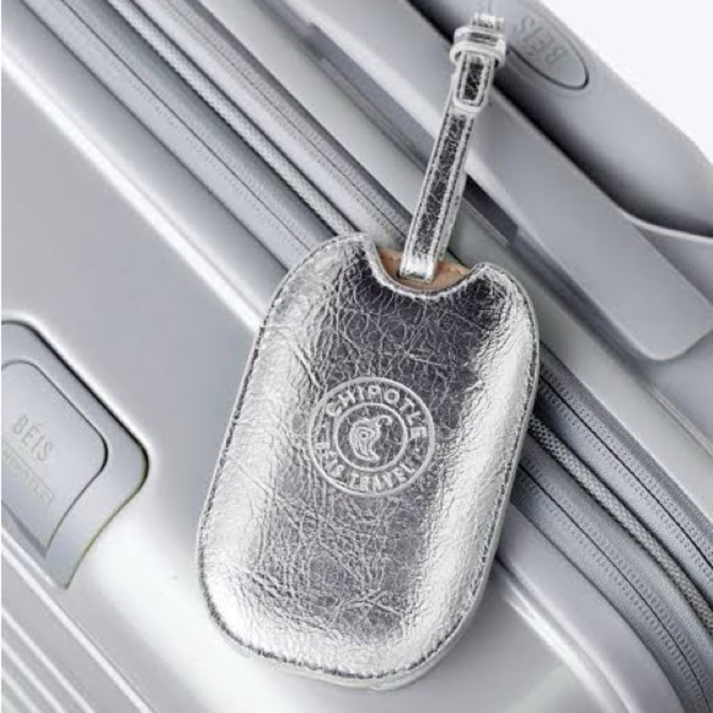BÉIS x Chipotle: Metallic Silver Limited Edition Luggage Tag